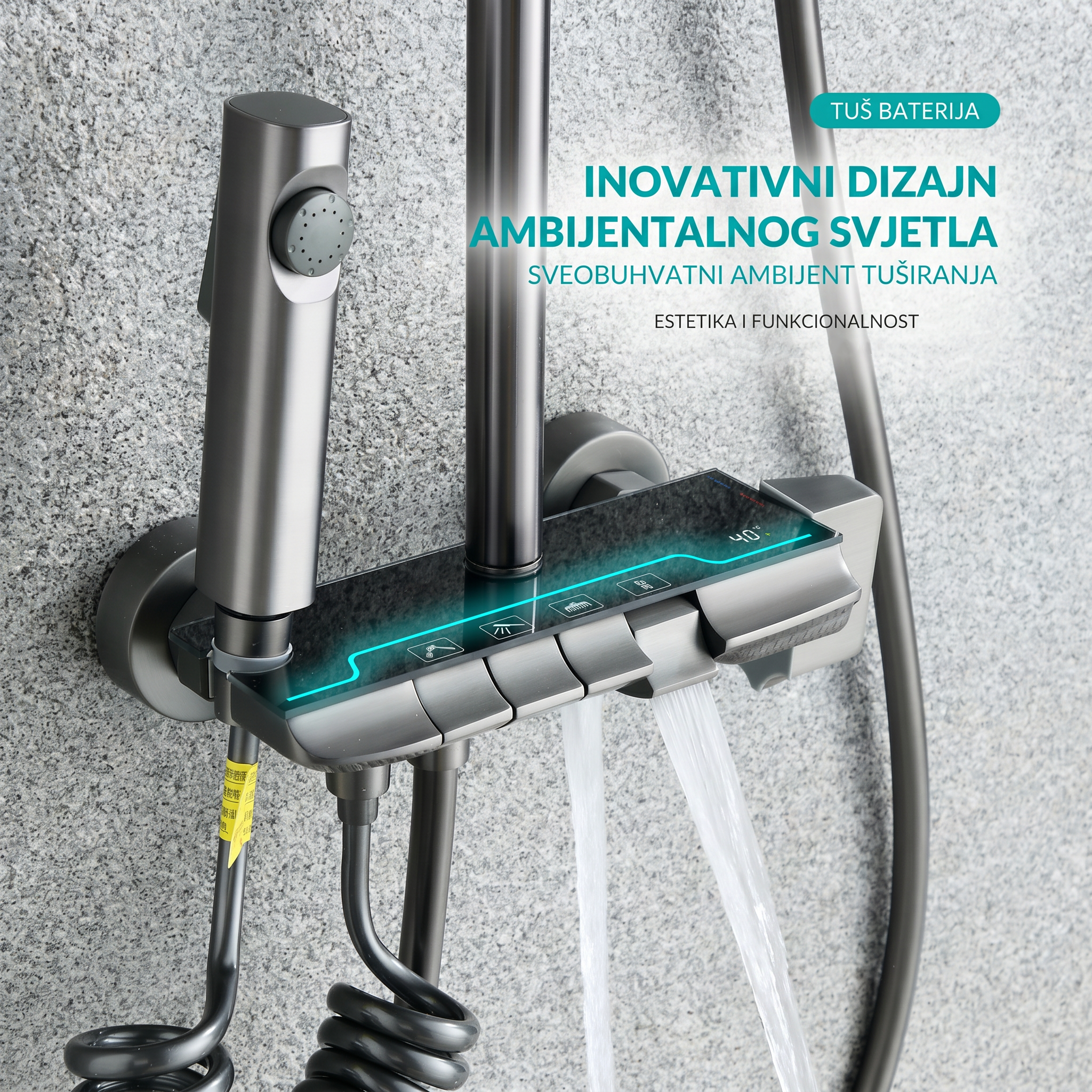 Premium tuš baterija sa LED panelom