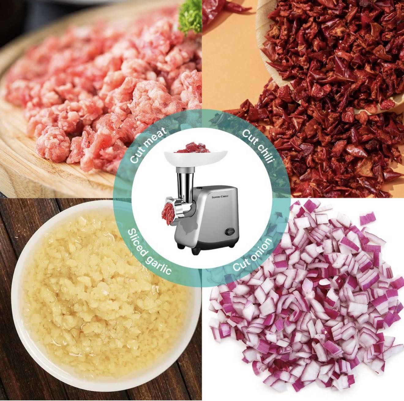 Silver Love Električna Mašina za Mljevenje Mesa – 800W Snage