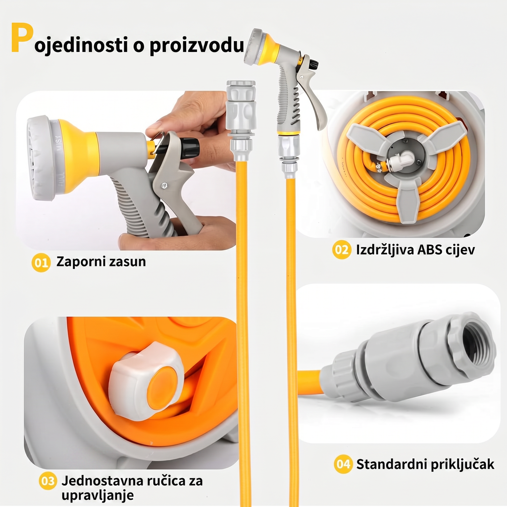Gardena motalica sa crijevom 15m + prskalica