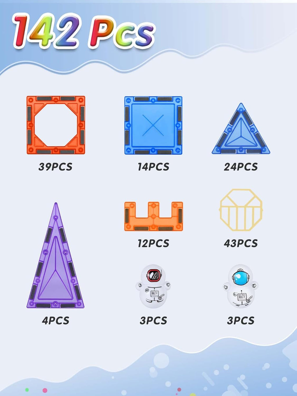 Magnetne kocke 142 dijela astronaut