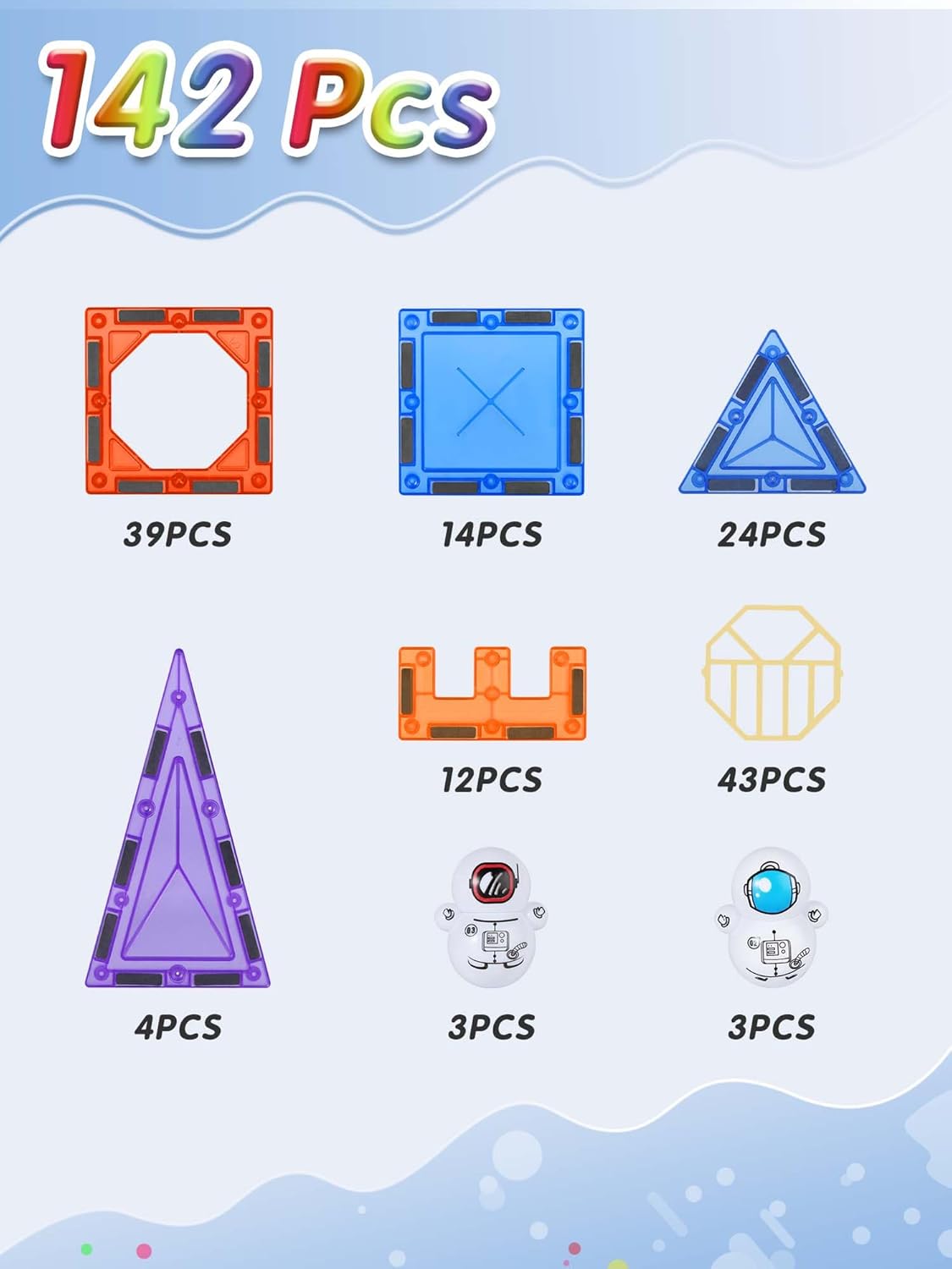 Magnetne kocke 142 dijela astronaut