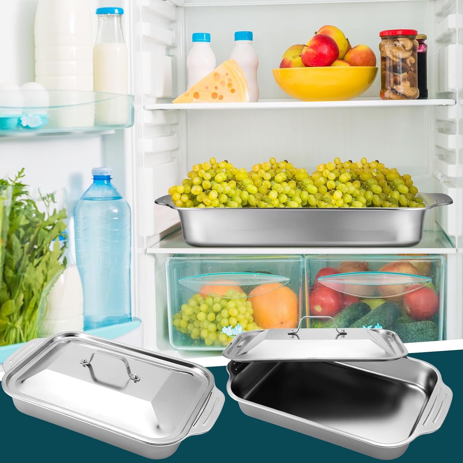 Set INOX posuda za hranu sa poklopcem