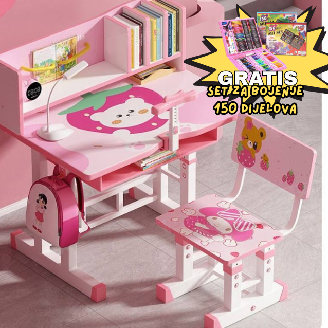 Dječiji radni sto sa stolicom + GRATIS Set 150 dijelova