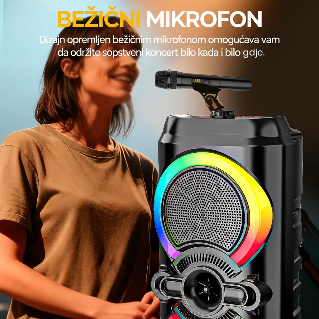 Big Bass LED Zvučnici sa Mikrofonom (6.5" i 8”)