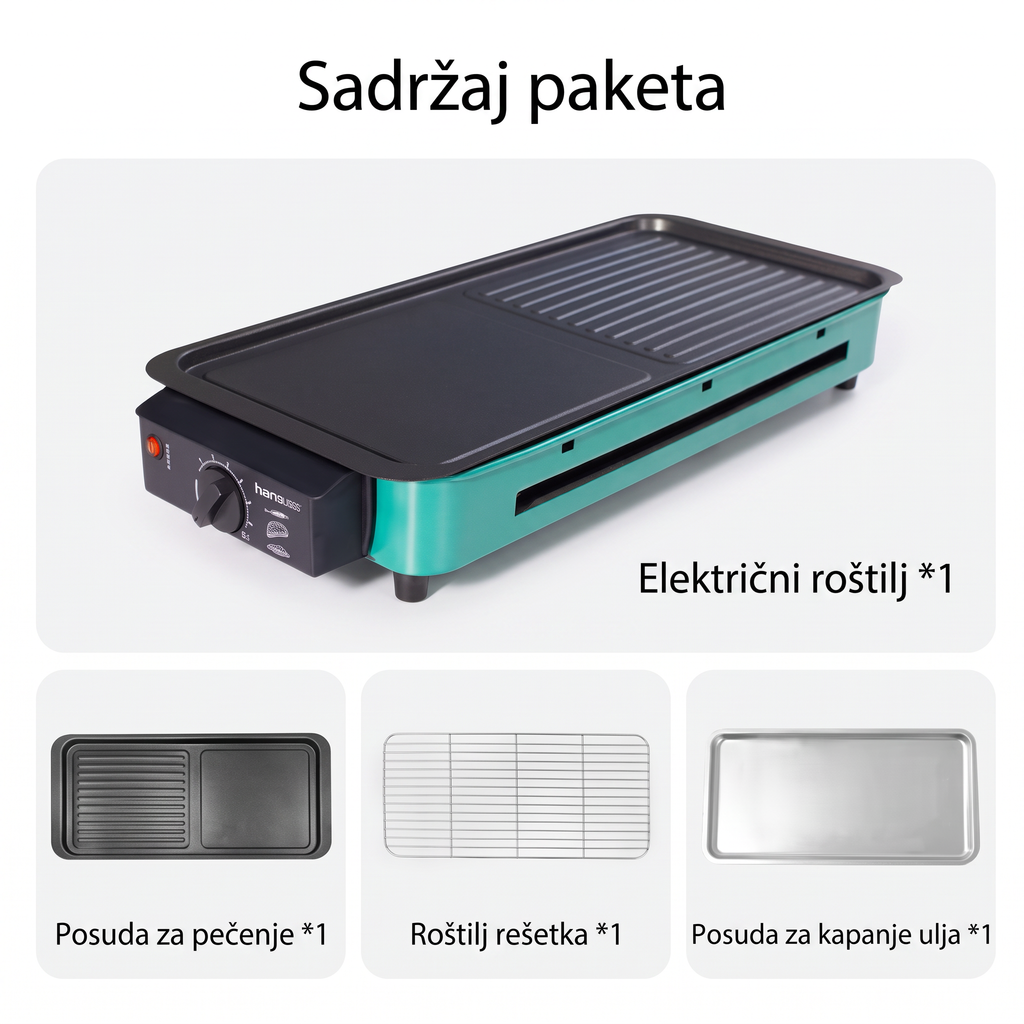 Multifunkcionalni električni roštilj 2u1 1500w