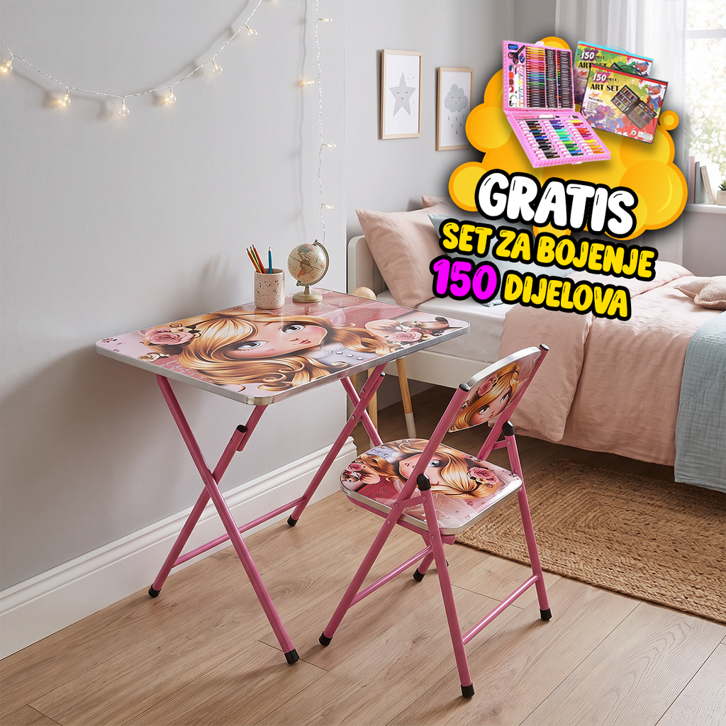 KidsFlex dječiji stol i stolica + GRATIS set 150 dijelova