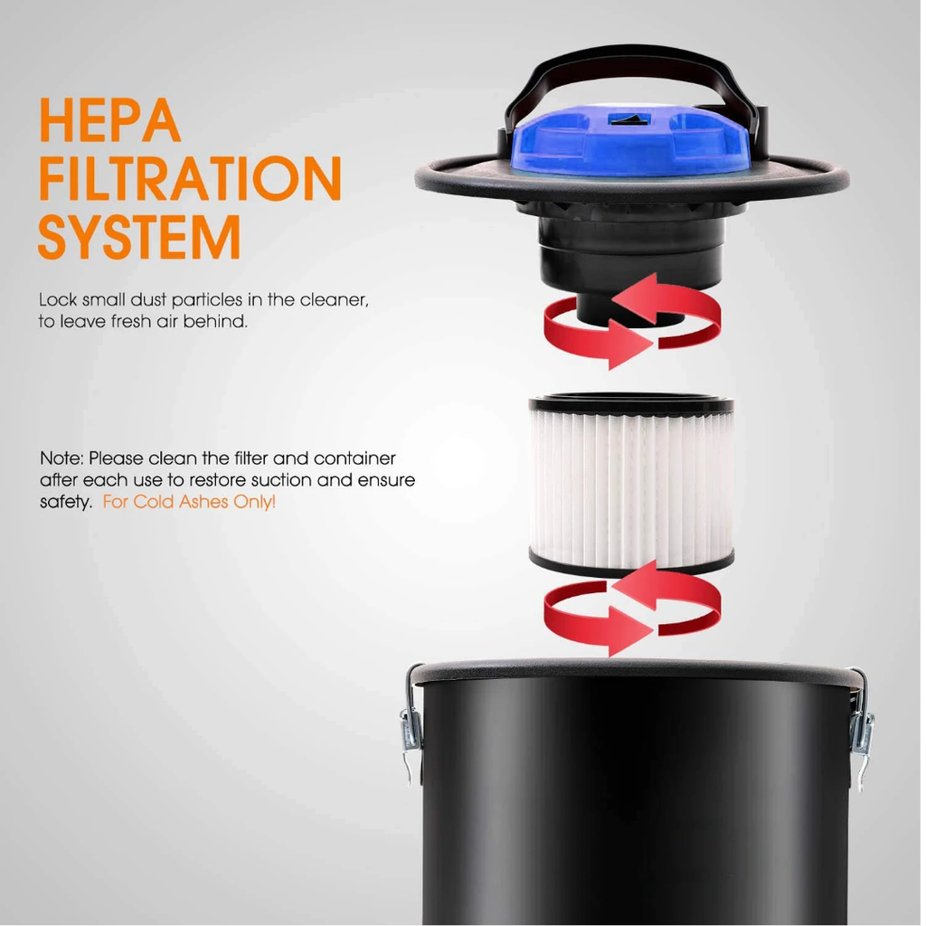 TurboAsh 1000 – Usisivač i ispuhivač za pepeo 20L + GRATIS aku usisivač za auto