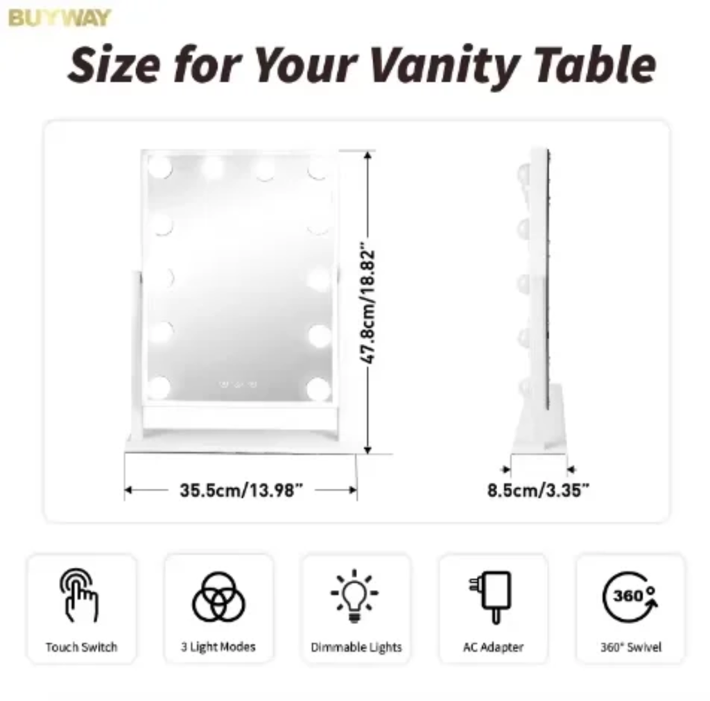 Prenosivo LED ogledalo sa sijalicama