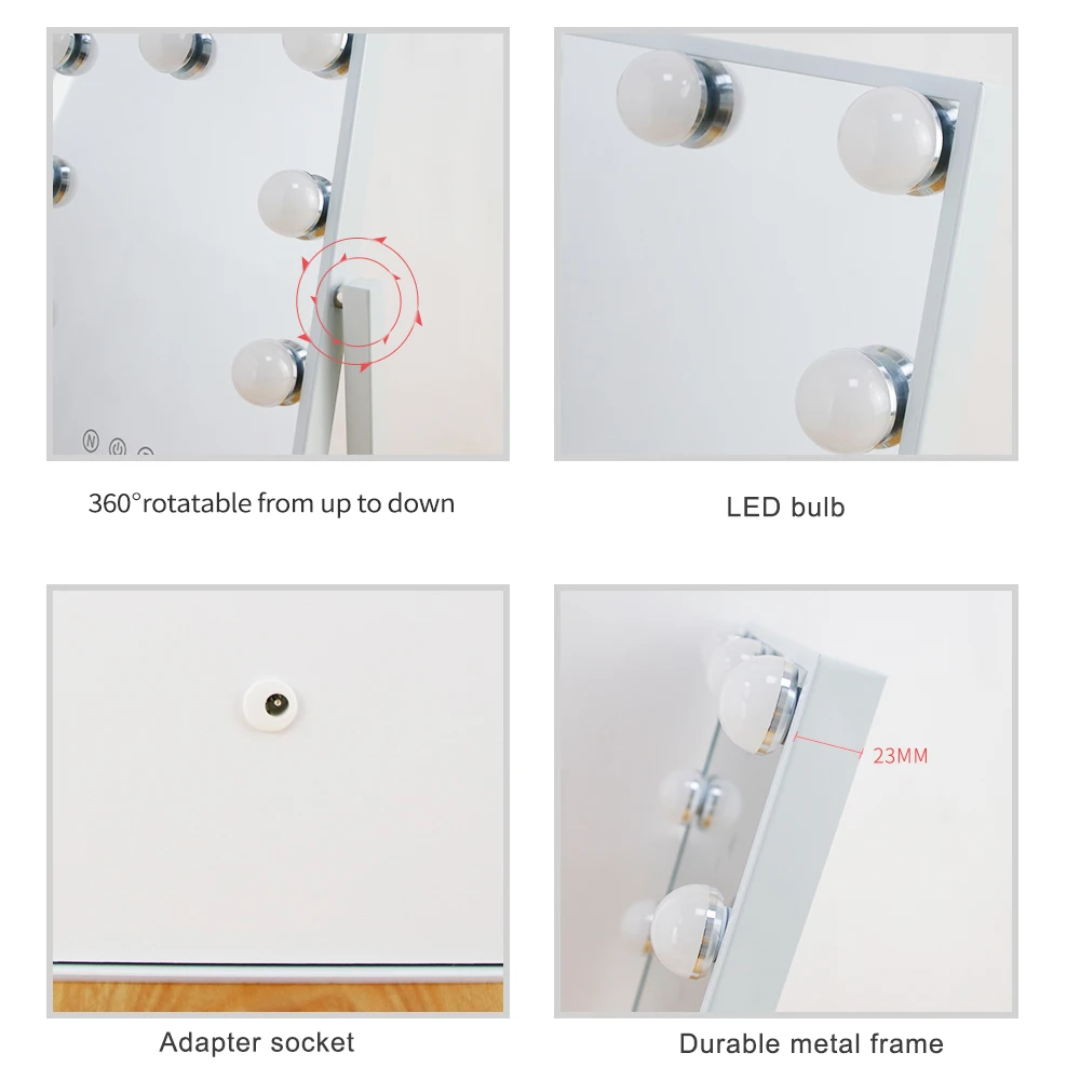 Prenosivo LED ogledalo sa sijalicama